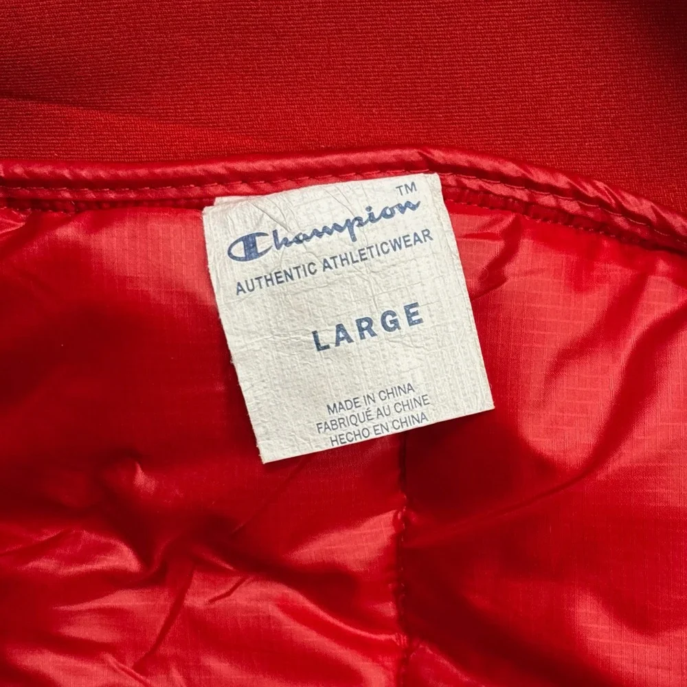 Champion Red Puffer Dog Vest Hooded Quilted Pet Jacket Large RN145328